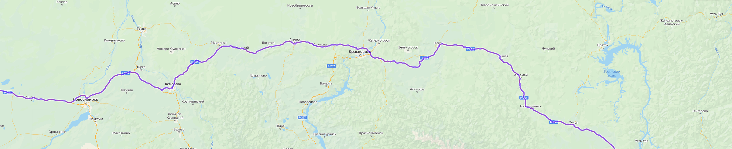 Доставка грузов из Борского - карта транспортной логистики
